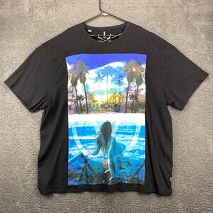 Jeans by Buffalo Big & Tall 4XL Y2k T-Shirt Black Surf Graphic Print‎ Menswear